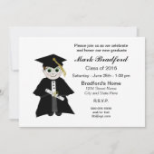卒業招待状 – ガイ・イン・キャップ&ガウン 招待状 (裏面)