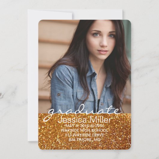 卒業招待状|グラター表示 招待状 (正面)