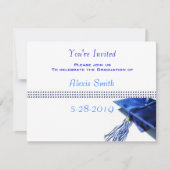 卒業招待状 – ブルーキャップとタッセルII 招待状 (正面)