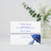 卒業招待状 – ブルーキャップとタッセルII 招待状 (スタンド正面)