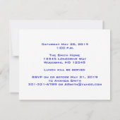 卒業招待状 – ブルーキャップとタッセルII 招待状 (裏面)