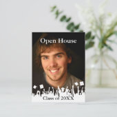 卒業招待状 – 変更の背景/フォント色 案内ポストカード (スタンド正面)