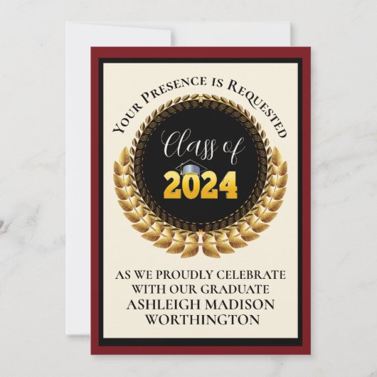 卒業招待状 招待状 (正面)