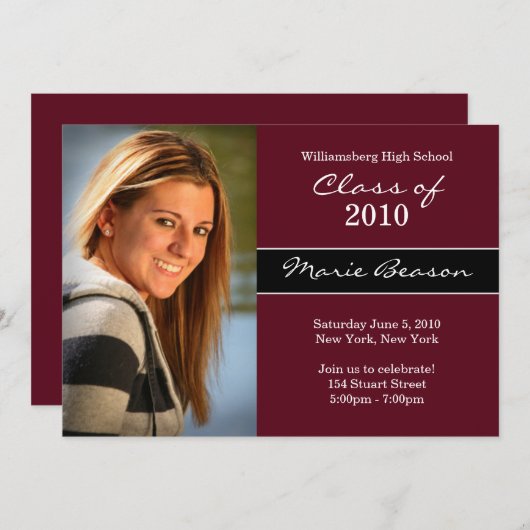 卒業招待状 招待状 (正面/裏面)