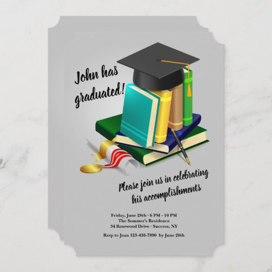 卒業招待状 招待状 (正面/裏面)