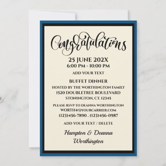 卒業招待状 招待状 (裏面)