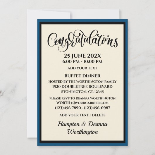 卒業招待状 招待状 (裏面)