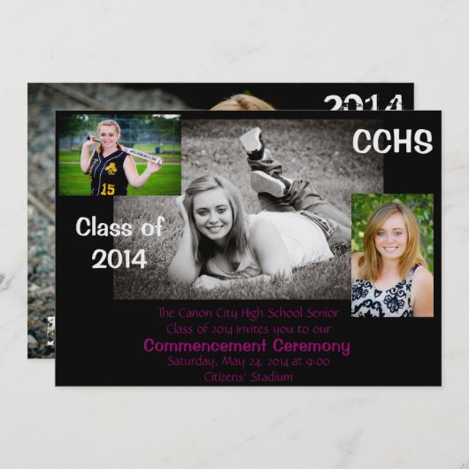 卒業招待状 招待状 (正面/裏面)