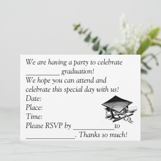 卒業招待状 招待状 (スタンド正面)