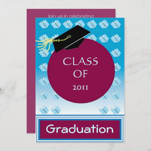 卒業招待状 招待状 (正面/裏面)