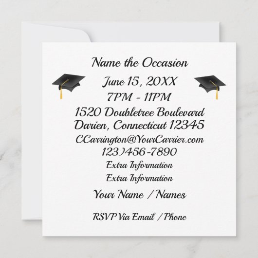 卒業招待状 招待状 (裏面)