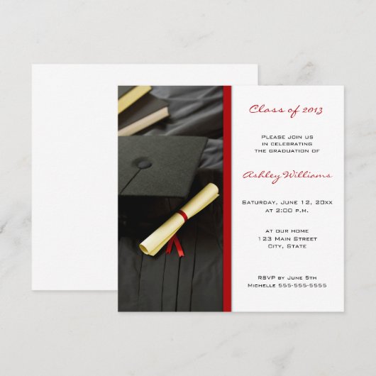 卒業招待状 招待状 (正面/裏面)