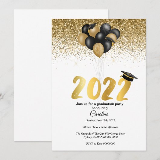 卒業招待状 招待状 (正面/裏面)