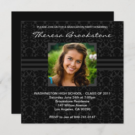 卒業招待状 招待状 (正面/裏面)