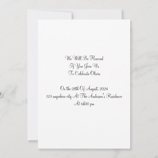 卒業招待状 招待状 (裏面)