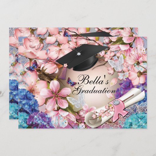 卒業招待状 招待状 (正面/裏面)