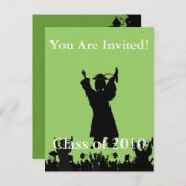 卒業招待状 – 現在の年と自分の色を入力 インビテーションポストカード (正面/裏面)
