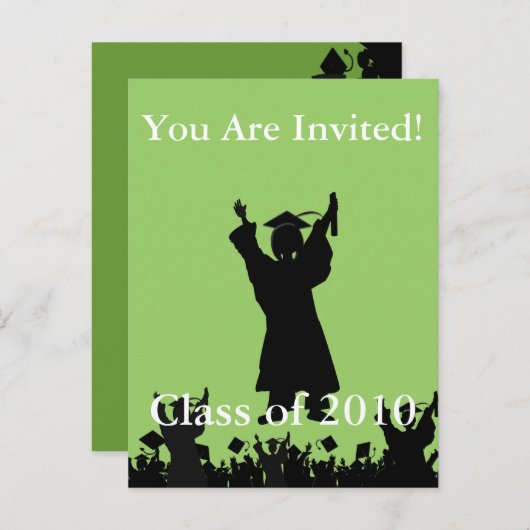 卒業招待状 – 現在の年と自分の色を入力 インビテーションポストカード (正面/裏面)