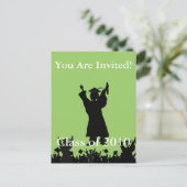 卒業招待状 – 現在の年と自分の色を入力 インビテーションポストカード (スタンド正面)