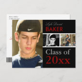 卒業招待状 | 発表日 インビテーションポストカード (正面/裏面)