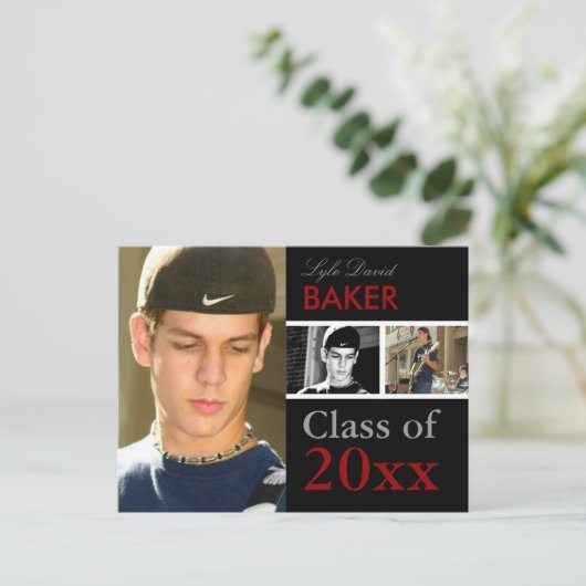 卒業招待状 | 発表日 インビテーションポストカード (スタンド正面)