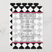 卒業招待状- 2011年アーガイル柄の度 招待状 (正面/裏面)