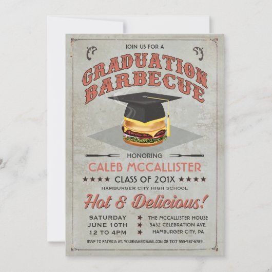卒業招待状 | BBQパーティーv.2 招待状 (正面)
