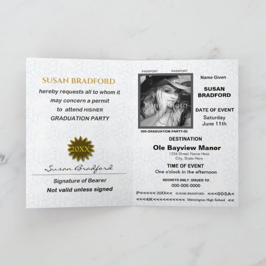 卒業招待状- PASSPORT - 2015 招待状 (内部)