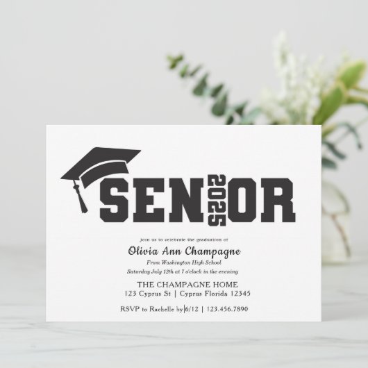 卒業招待状- Senior 2025 カード (スタンド正面)