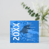 卒業招待状ABB231ブルー抽象芸術 招待状 (スタンド正面)