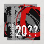 卒業招待状WDX赤 招待状 (正面/裏面)