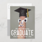 卒業指おもしろい漫画のグラッドキャップ 案内ポストカード (正面/裏面)