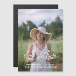 卒業救日付きお洒落の少女の写真 マグネット招待状