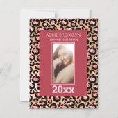 卒業救日写真ピンクの黒チーズ マグネット招待状 (正面)