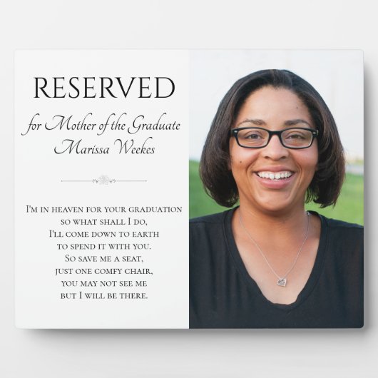 卒業救記念の母席 フォトプラーク (正面)