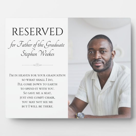 卒業救記念の議席の父 フォトプラーク (正面)