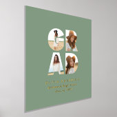 卒業数々の写真モダンシンプルセージ緑 箔ポスター (レイダウン)