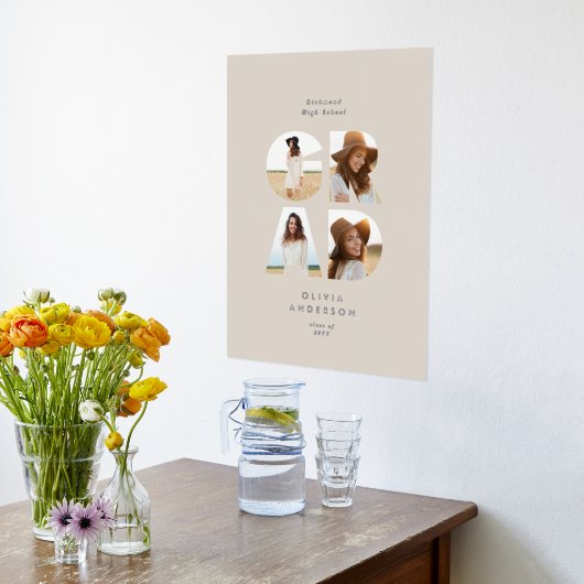 卒業数々の写真モダンシンプルホイエレガントル 箔ポスター (レイダウン (キッチン))