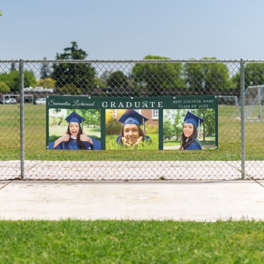 卒業数々の写真2025エレガント緑のパーティー 横断幕 (インサイチュ)