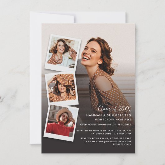卒業数々の写真Grad 2025パーティー 招待状 (正面)
