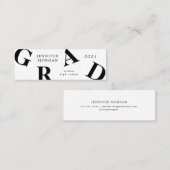 卒業文はっきりした書スクールカラーネームカード スキニー名刺 (正面/裏面)