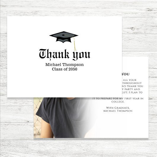 卒業新聞カスタム写真ありがとう サンキューカード