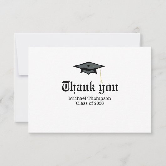 卒業新聞カスタム写真ありがとう サンキューカード (正面)