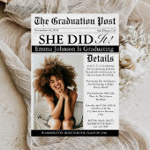 卒業新聞ユニークおもしろいカスタム写真2025 招待状