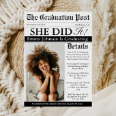 卒業新聞ユニークおもしろいカスタム写真2025 招待状