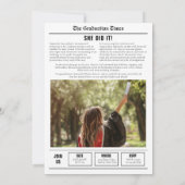 卒業新聞時代の終わり 招待状 (裏面)