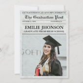 卒業新聞高モダン校招待状 招待状 (正面)