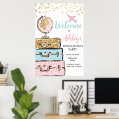 卒業旅行スーツケースウェルカムサインポスター ポスター (ホームオフィス)