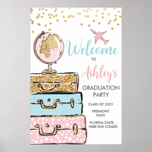 卒業旅行スーツケースウェルカムサインポスター ポスター (正面)
