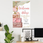 卒業旅行スーツケースウェルカムサインポスター ポスター (ホームオフィス)